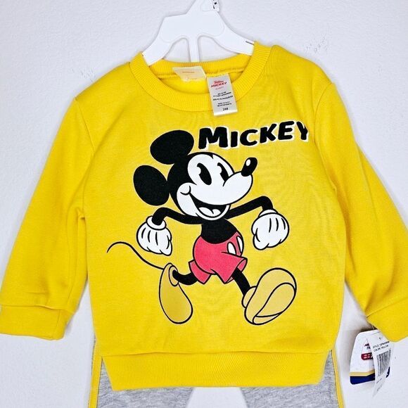 New! Disney Mickey Mouse Baby Fleece Pullover Sweatshirt Pants Matching Set 24M - Picture 6 of 13